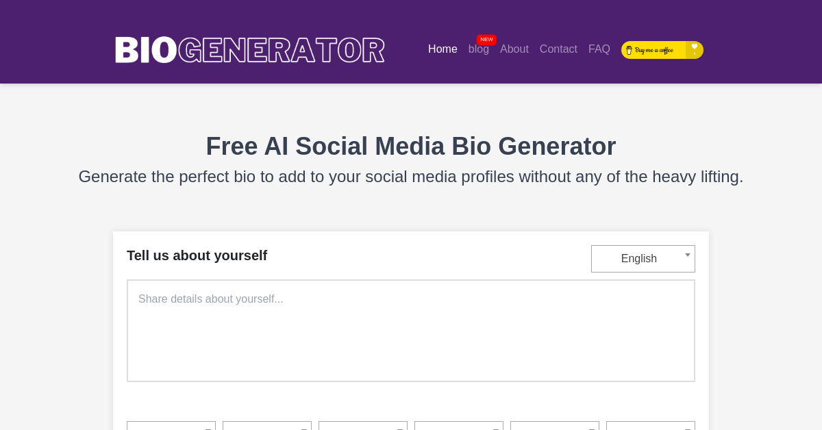 Social media Bio Generator